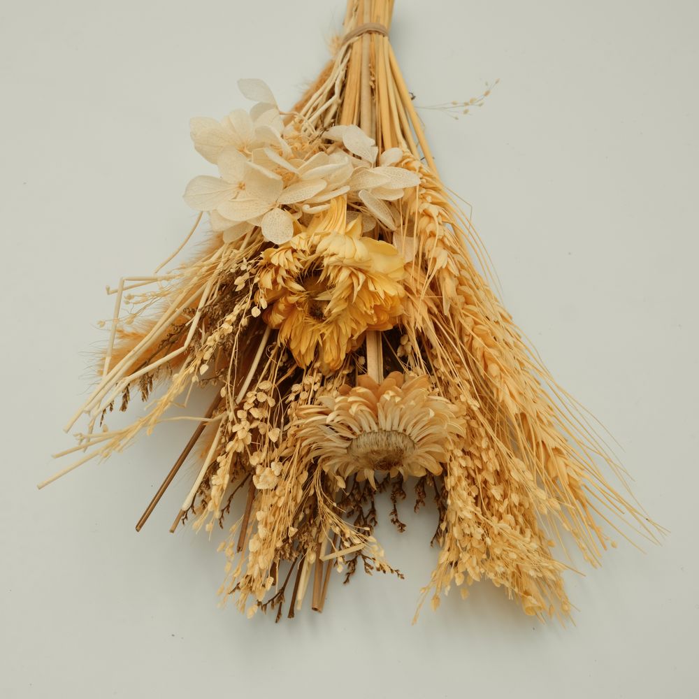 An autumn wreath of dried flowers